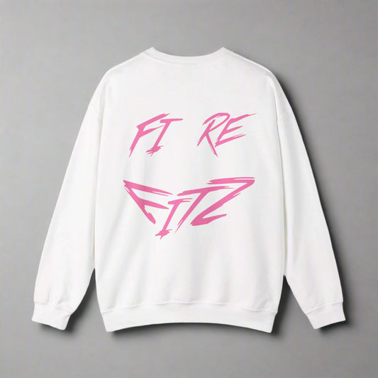 Fire Fitz - Crewneck Sweatshirt - White/Pink