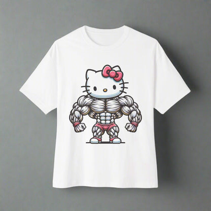 Jacked Cat - Oversized T-Shirt - White